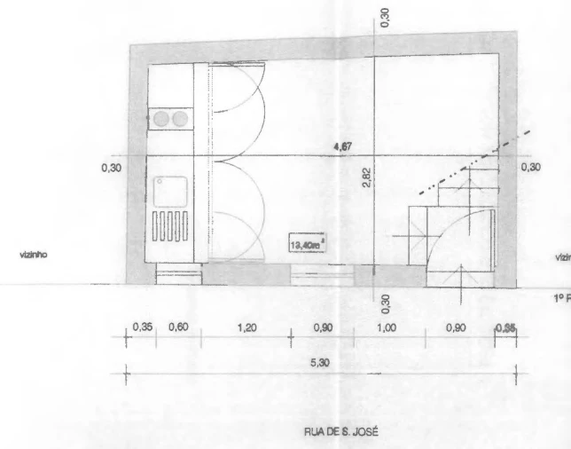Moradia T1 para Venda em Lagos (São Sebastião e Santa Maria) Planta 1