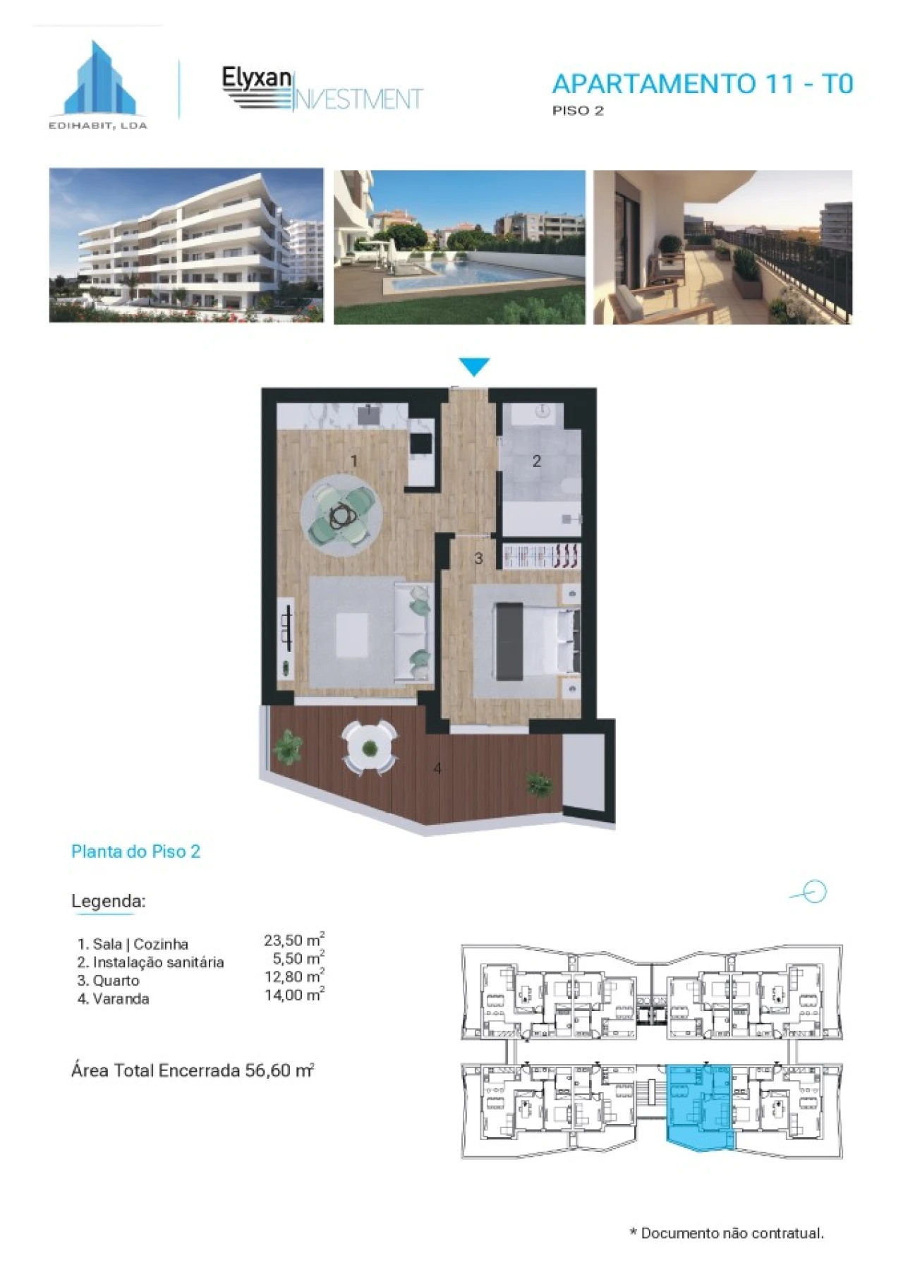 Apartamento T1 para Venda em Portimão Planta 2
