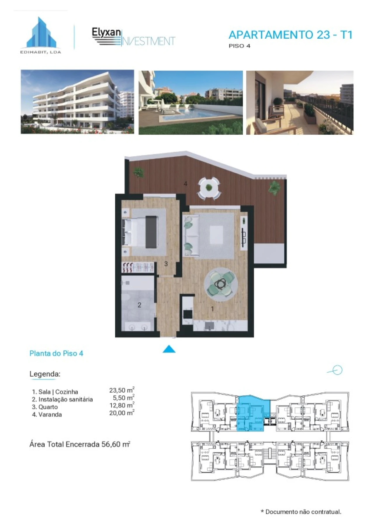 Apartamento T1 para Venda em Portimão Planta 5