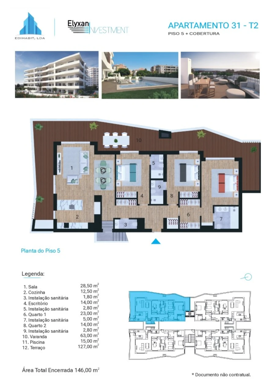 Apartamento T3 para Venda em Portimão Planta 1