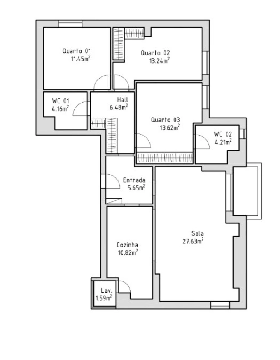 Apartamento T3 para Arrendamento em Aldoar, Foz do Douro e Nevogilde Planta 1