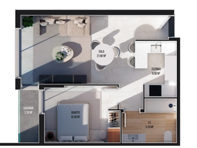 Apartamento T1 para Venda em Ribeira Brava Planta 1