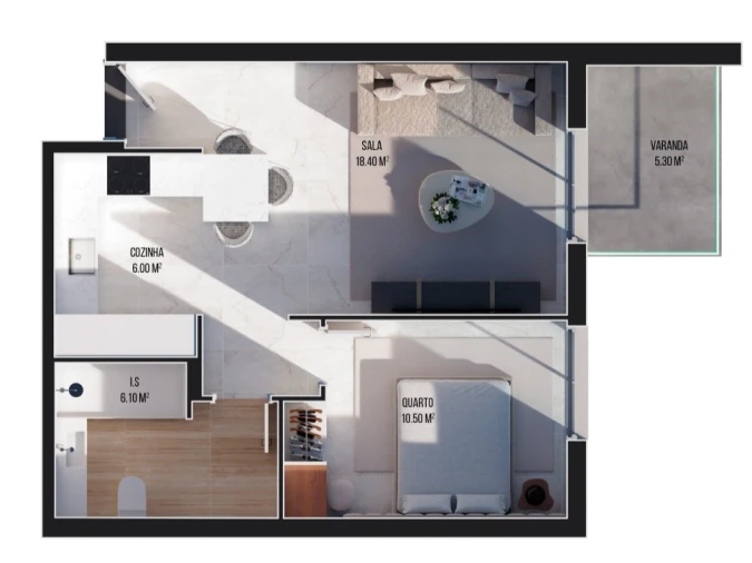 Apartamento T1 para Venda em Ribeira Brava Planta 1