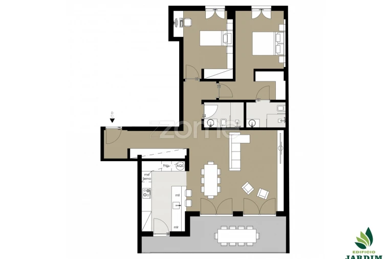 Apartamento T2 para Venda em Alto do Seixalinho, Santo André e Verderena Planta 1