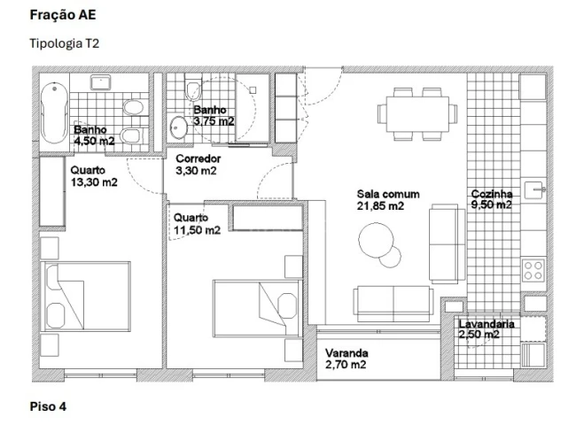 Apartamento T2 para Venda em Ermesinde Foto 11