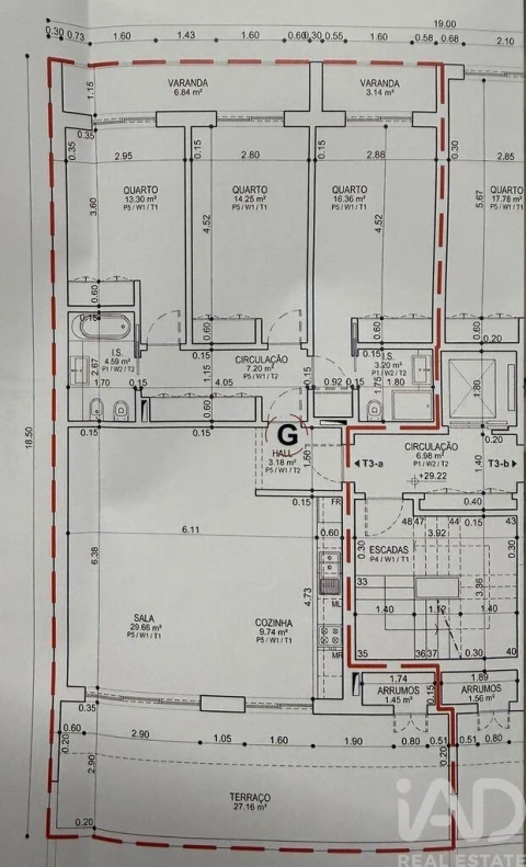 Apartamento T3 para Venda em Quelfes