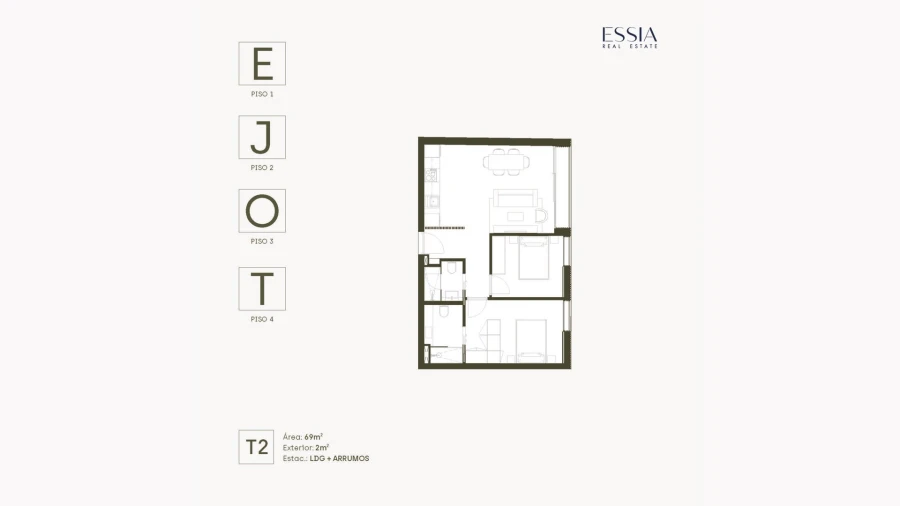 Apartamento T2 para Venda em Matosinhos e Leça da Palmeira Planta 1