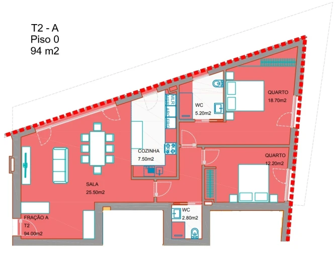 Apartamento T2 para Venda em Cantanhede e Pocariça Planta 1