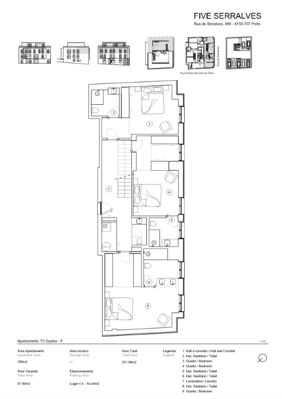 Apartamento T3 para Venda em Lordelo do Ouro e Massarelos Planta 2