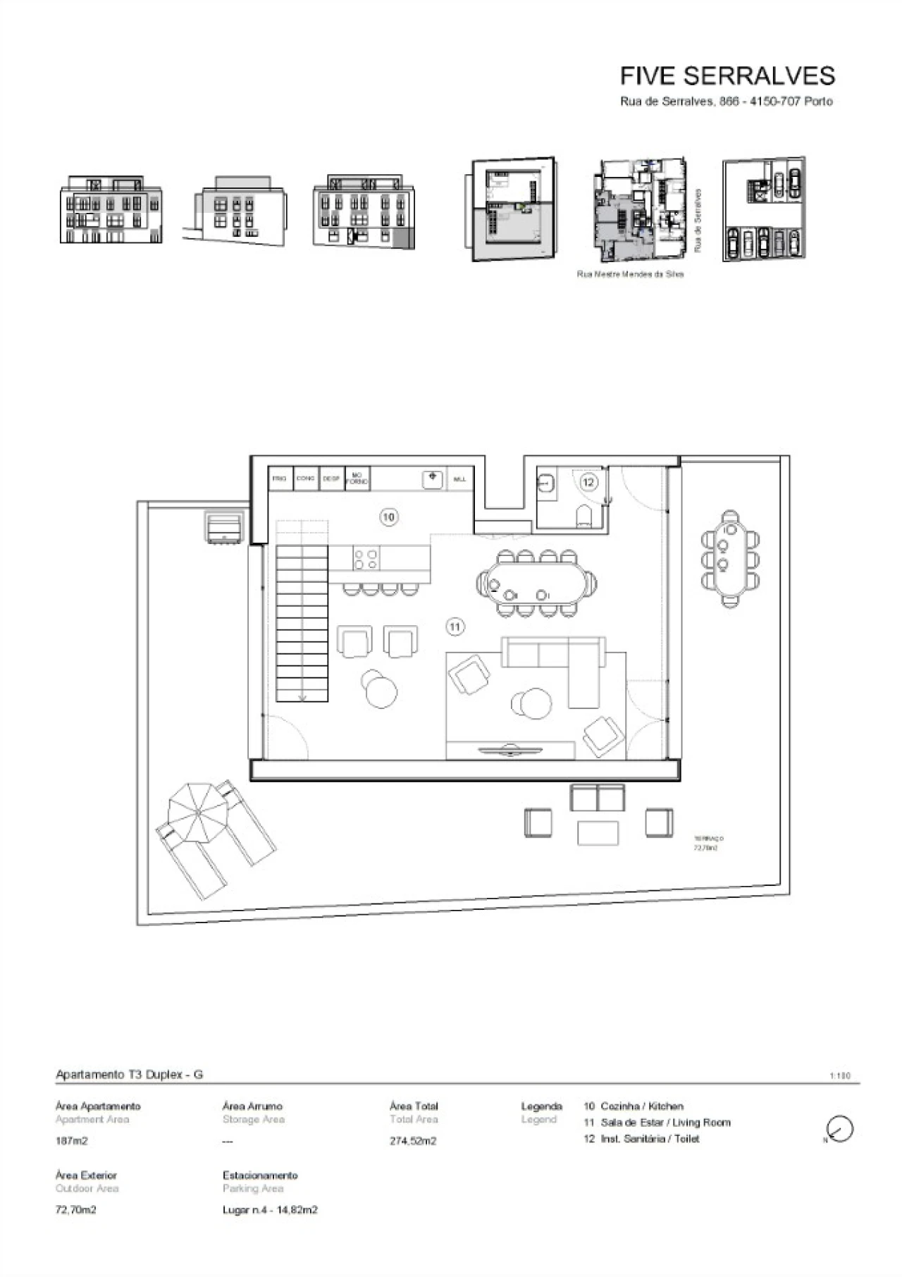 Apartamento T3 para Venda em Lordelo do Ouro e Massarelos Planta 2