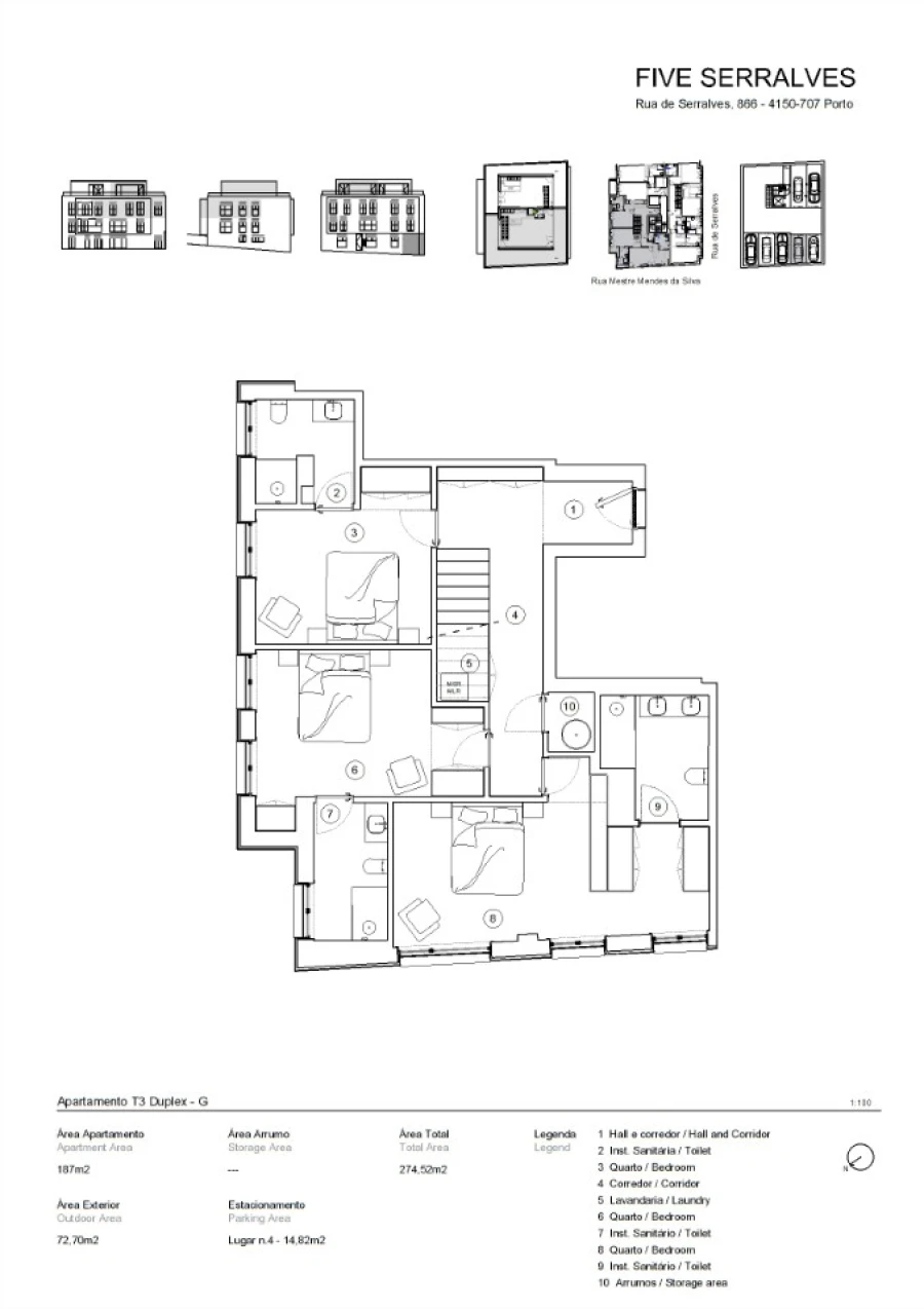 Apartamento T3 para Venda em Lordelo do Ouro e Massarelos Planta 1