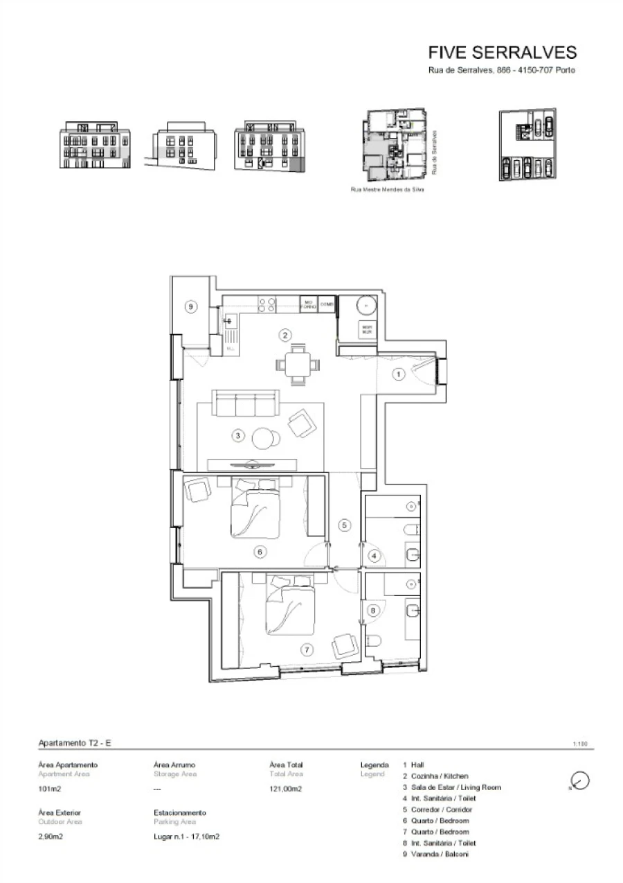 Apartamento T2 para Venda em Lordelo do Ouro e Massarelos Planta 1