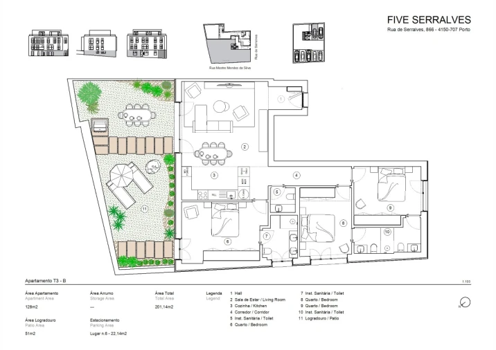 Apartamento T3 para Venda em Lordelo do Ouro e Massarelos Planta 1