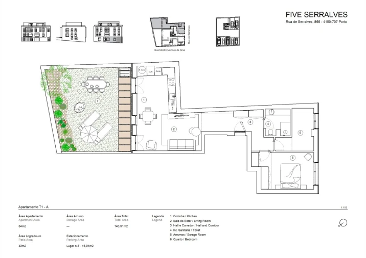 Apartamento T1 para Venda em Lordelo do Ouro e Massarelos Planta 1