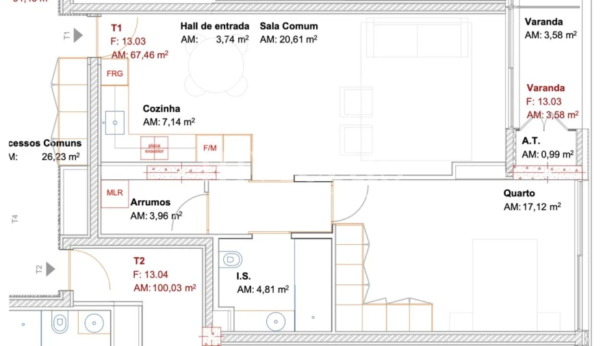 Apartamento T1 para Venda em Ramalde Foto 26