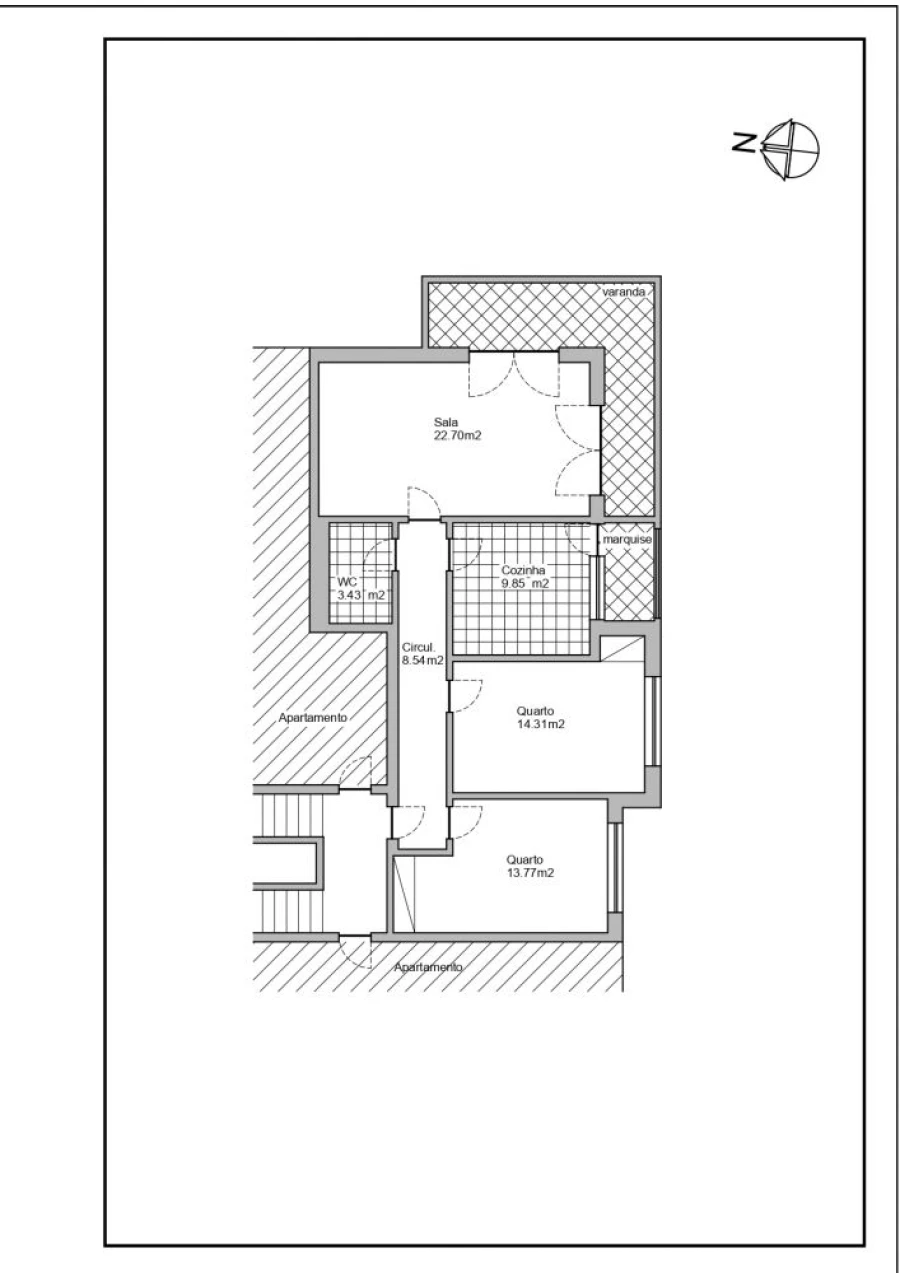 Apartamento T2 para Venda em Silveira Planta 1
