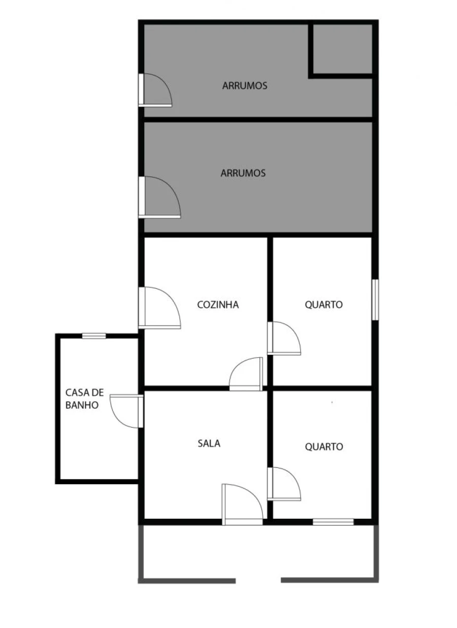 Moradia T2 para Venda em Bordeira Planta 1