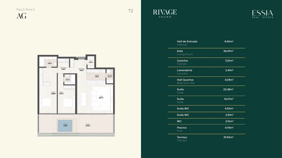 Apartamento T2 para Venda em Gondomar (São Cosme), Valbom e Jovim Planta 1