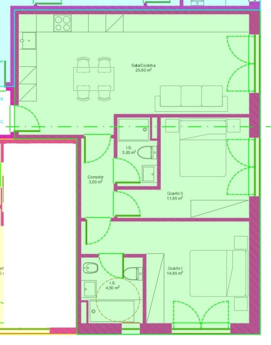 Apartamento T2 para Venda em Covilhã e Canhoso Planta 3