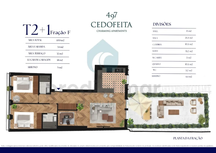Apartamento T2 para Venda em Cedofeita, Santo Ildefonso, Sé, Miragaia, São Nicolau e Vitória Planta 1