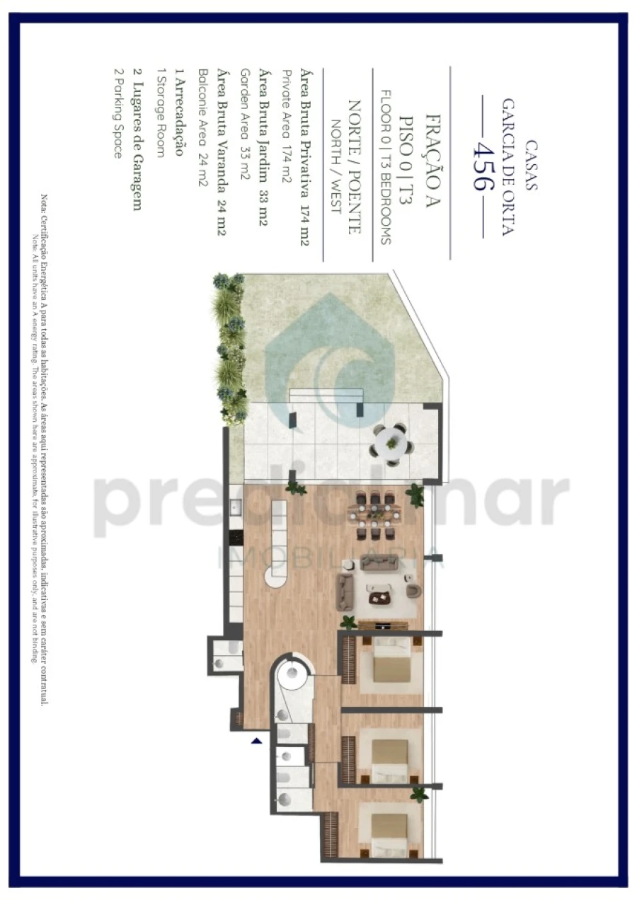 Apartamento T3 para Venda em Aldoar, Foz do Douro e Nevogilde Planta 1