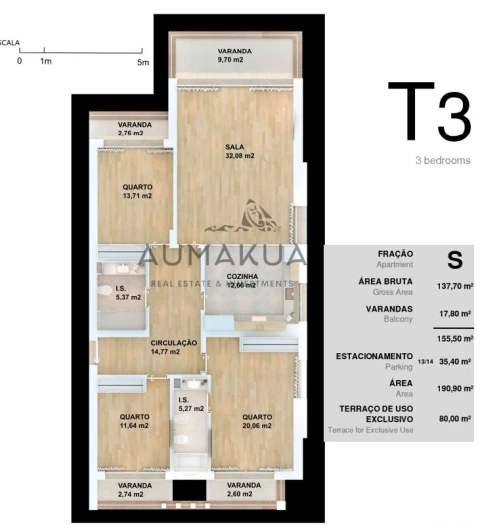 Apartamento T3 para Venda em Albufeira e Olhos de Água