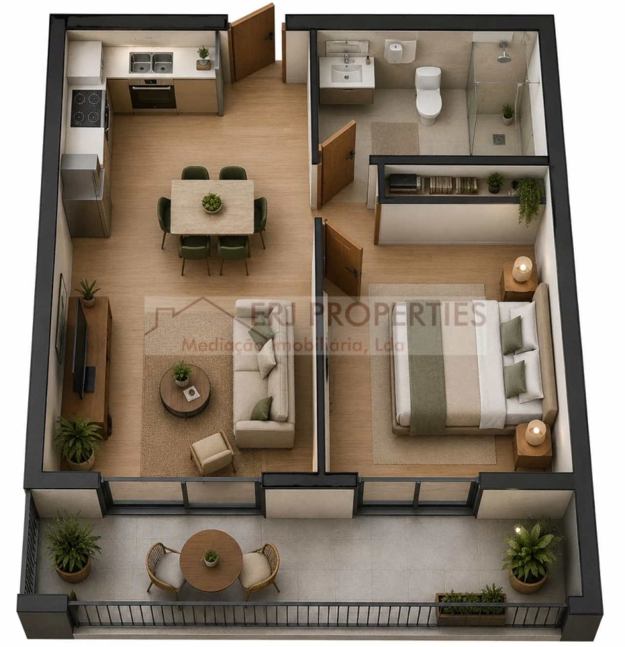 Apartamento T1 para Venda em Altura Foto 2