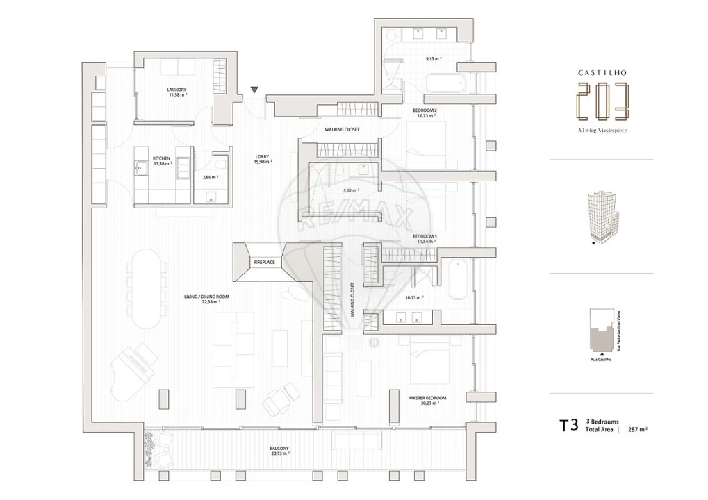 Apartamento T3 para Venda em Avenidas Novas Foto 13