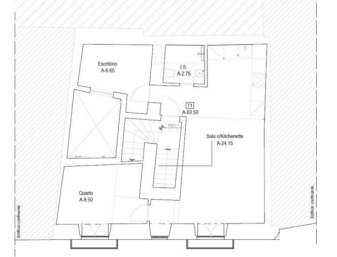 Apartamento T2 para Venda em Santa Maria Maior Planta 1