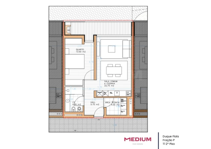 Apartamento T1 para Venda em Vila Nova de Famalicão e Calendário Foto 17
