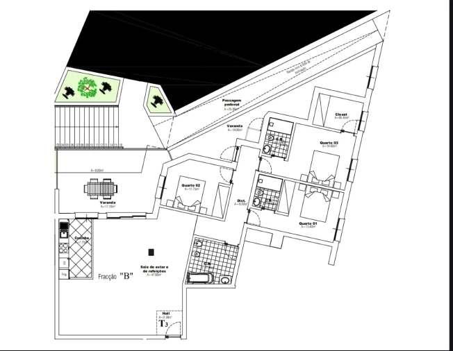 Apartamento T3 para Venda em Nazare Planta 1