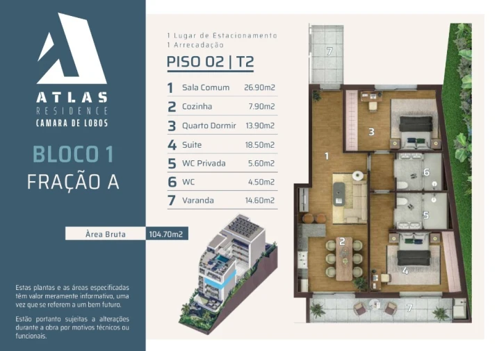 Apartamento T2 para Venda em Camara de Lobos Planta 1
