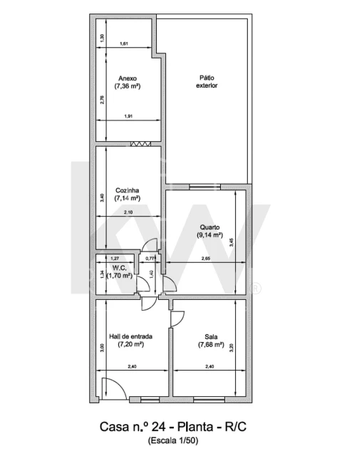 Moradia T1 para Arrendamento em Mafamude e Vilar do Paraíso