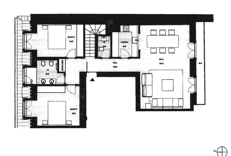 Apartamento T3 para Venda em Santa Maria Maior Planta 1