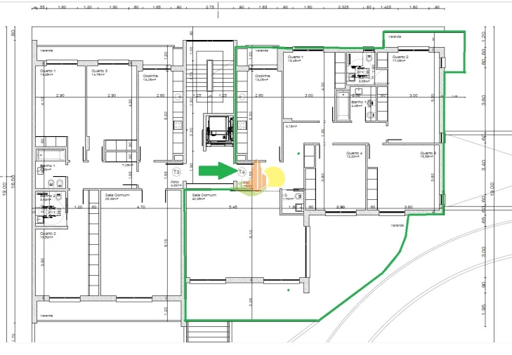 Apartamento T4 para Venda em Tavarede Planta 1