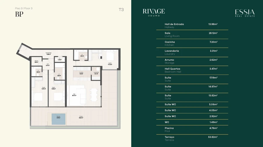 Apartamento T3 para Venda em Gondomar (São Cosme), Valbom e Jovim Planta 1