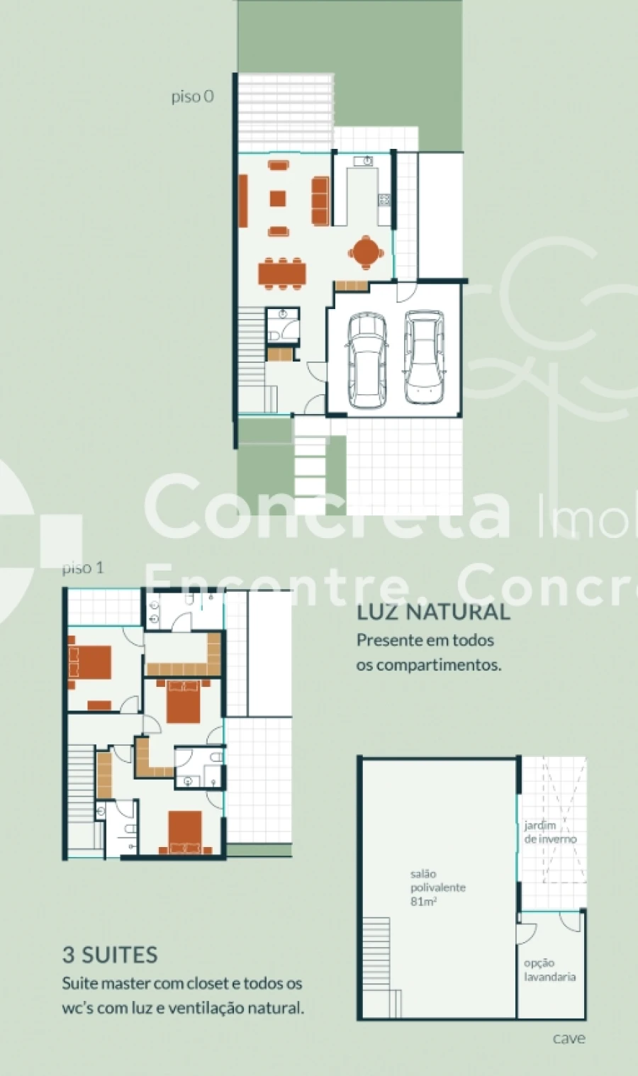 Moradia T3 para Venda em Palmeira Planta 1