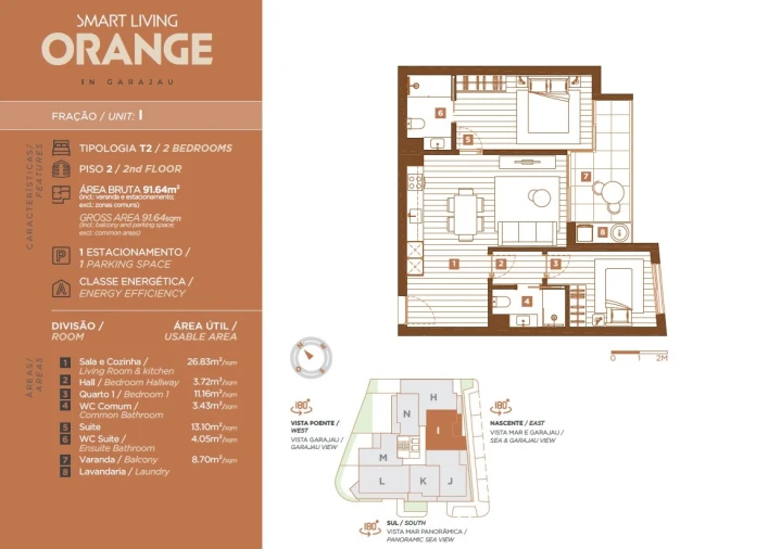 Apartamento T2 para Venda em Caniço Planta 1