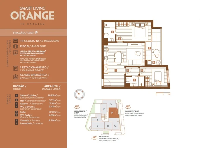 Apartamento T2 para Venda em Caniço Planta 1