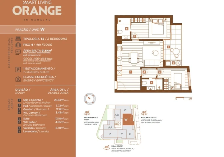 Apartamento T2 para Venda em Caniço Planta 1