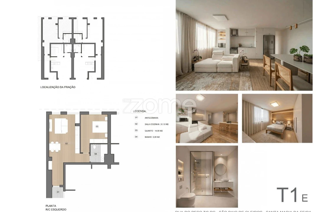 Apartamento T1 para Venda em São Paio de Oleiros Foto 1