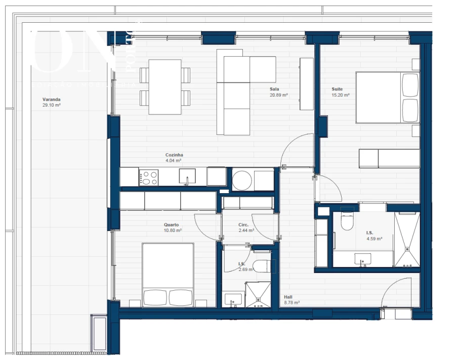Apartamento T2 para Venda em Canidelo Foto 9