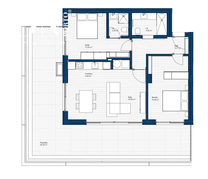 Apartamento T2 para Venda em Canidelo Foto 9