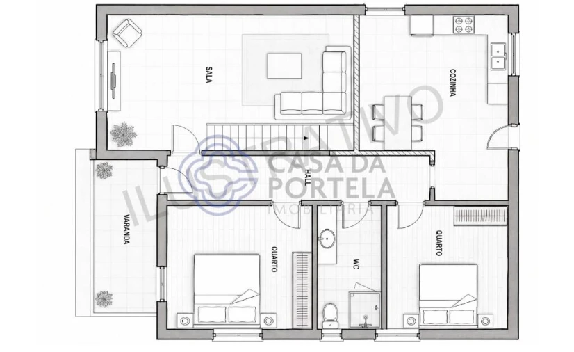 Moradia T2 para Venda em Terena (São Pedro) Planta 1