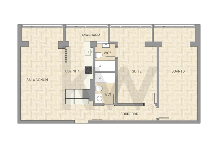 Apartamento T2 para Venda em Benfica Planta 1