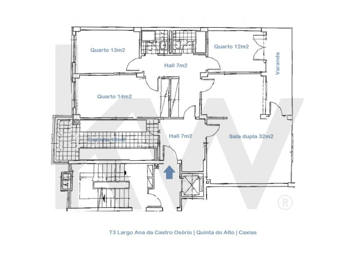 Apartamento T3 para Arrendamento em Oeiras e São Julião da Barra, Paço de Arcos e Caxias Planta 1