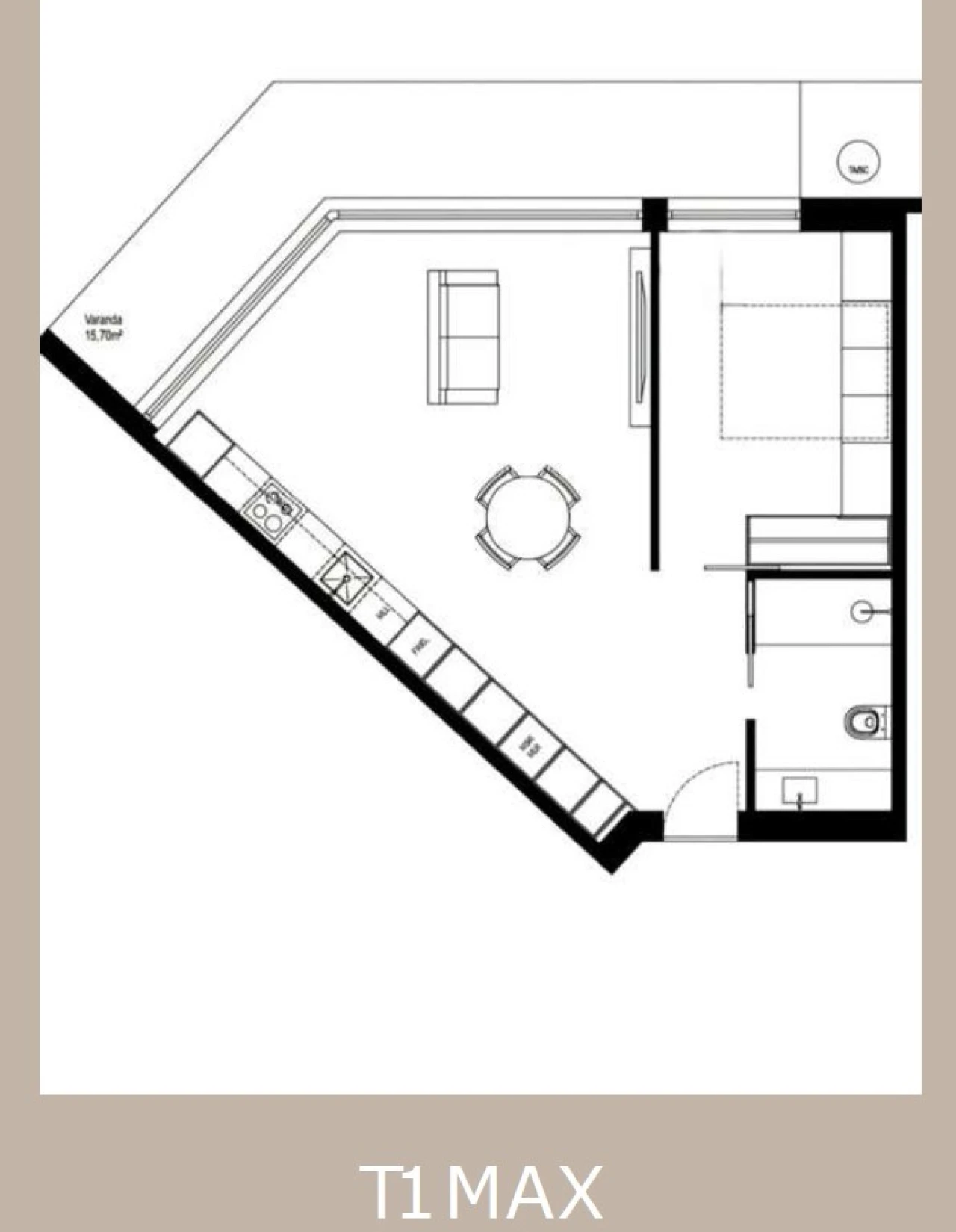 Apartamento T1 para Venda em Santa Marinha e São Pedro da Afurada Planta 4