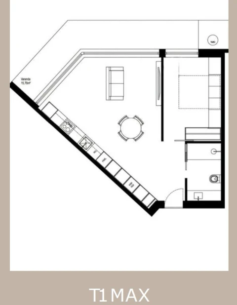 Apartamento T1 para Venda em Santa Marinha e São Pedro da Afurada