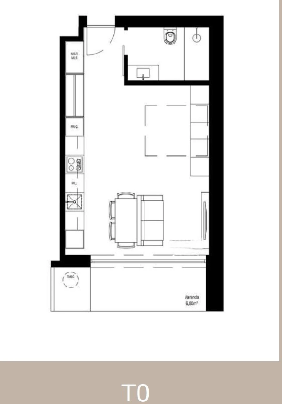Apartamento T1 para Venda em Santa Marinha e São Pedro da Afurada Planta 1