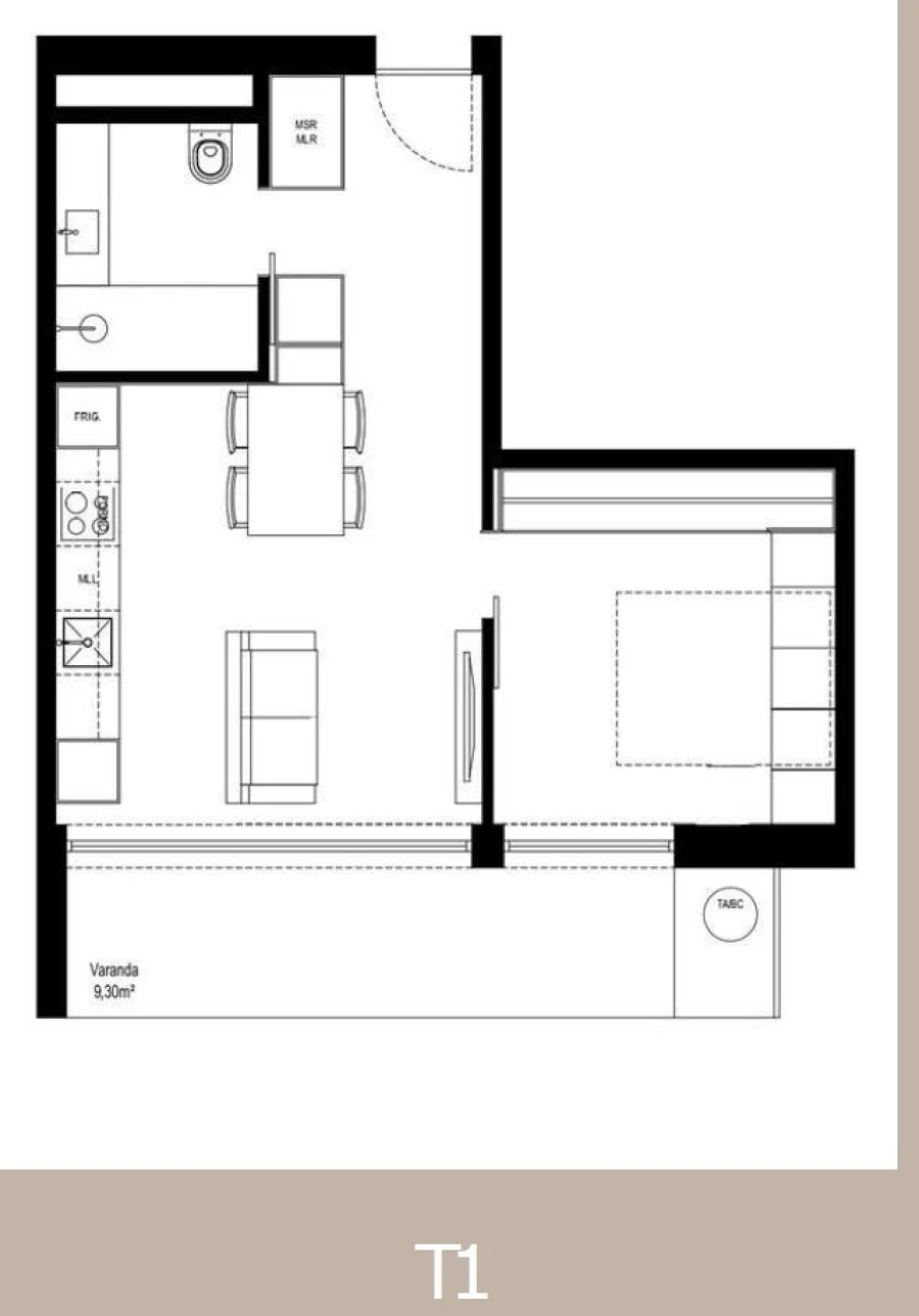 Apartamento T1 para Venda em Santa Marinha e São Pedro da Afurada Planta 3
